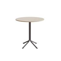 Bord Atlas 1133 &Oslash;900x900mm, Hvidpigmenteret eg med gr&aring;t understel