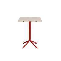 Bord Atlas 1133 700x700x900mm, Hvidpigmenteret eg med r&oslash;dt understel