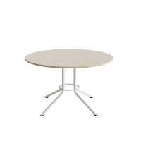 Bord Atlas 1133 &Oslash;1200x720mm, Hvidpigmenteret eg med hvidt understel