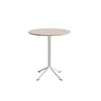 Bord Atlas 1133 &Oslash;800x900mm, Hvidpigmenteret eg med hvidt understel