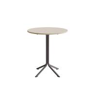 Bord Atlas 1133 &Oslash;800x900mm, Hvidpigmenteret eg med gr&aring;t understel