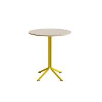Bord Atlas 1133 &Oslash;800x900mm, Hvidpigmenteret eg med gult understel