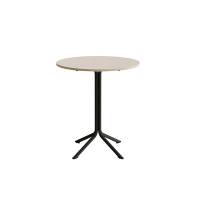 Bord Atlas 1133 &Oslash;800x900mm, Hvidpigmenteret eg med sortoliven understel
