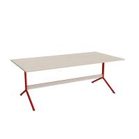 Bord Atlas 1134, 2000x1000mm, højde 720, eg højtrykslaminat, rødt stel