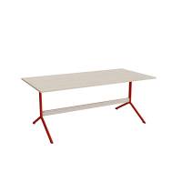 Bord Atlas 1134, 1800x900mm, højde 720, eg højtrykslaminat, rødt stel