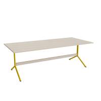 Bord Atlas 1134, 2200x1000mm, højde 720, eg højtrykslaminat, gult stel