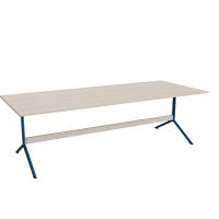 Bord Atlas 1134, 2400x1000mm, højde 720, eg højtrykslaminat, blåt stel