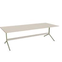 Bord Atlas 1134, 2400x1000mm, h&oslash;jde 720, eg h&oslash;jtrykslaminat, gr&oslash;nt stel