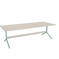 Bord Atlas 1134, 2400x1000mm, højde 720, eg højtrykslaminat, turkist stel