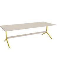 Bord Atlas 1134, 2400x1000mm, højde 720, eg højtrykslaminat, gult stel