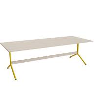 Bord Atlas 1134, 2400x1000mm, h&oslash;jde 720, eg h&oslash;jtrykslaminat, gult stel