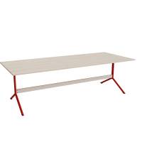 Bord Atlas 1134, 2400x1000mm, h&oslash;jde 720, eg h&oslash;jtrykslaminat, r&oslash;dt stel