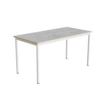 Bord Combi 200, 1400x700 mm Højde 720 mm Lys grå linoleum på hvidt understel