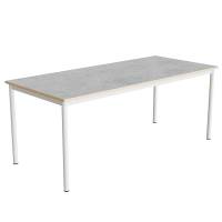 Bord Combi 200, 1800x800 mm H&oslash;jde 720 mm Lys gr&aring; linoleum p&aring; hvidt stel