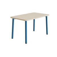 Bord Add 590, 1200x700 mm højde 720 mm med hvidpigmenteret eg, blåt stel