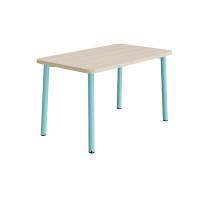 Bord Add 590, 1200x700 mm h&oslash;jde 720 mm med hvidpigmenteret eg, turkis stel