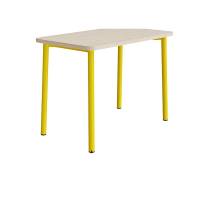 Bord Add 590, 1200x700 mm h&oslash;jde 900 mm med hvidpigmenteret eg, gult stel