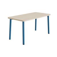 Bord Add 590, 1400x700 mm h&oslash;jde 720 mm med lydabsorberende hvidpigmenteret eg, bl&aring;t stel