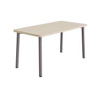 Bord Add 590, 1400x700 mm h&oslash;jde 720 mm med hvidpigmenteret eg, gr&aring;t stel