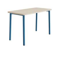 Bord Add 590, 1400x700 mm h&oslash;jde 900 mm med hvidpigmenteret eg, bl&aring;t stel