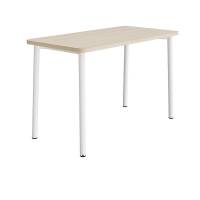 Bord Add 590, 1400x700 mm højde 900 mm med hvidpigmenteret eg, hvidt stel