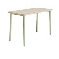 Bord Add 590, 1400x700 mm h&oslash;jde 900 mm med hvidpigmenteret eg, gr&oslash;nt stel
