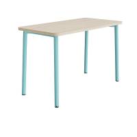 Bord Add 590, 1400x700 mm h&oslash;jde 900 mm med lydabsorberende hvidpigmenteret eg, turkis stel