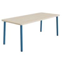 Bord Add 590, 1800x800 mm h&oslash;jde 720 mm med hvidpigmenteret eg, bl&aring;t stel