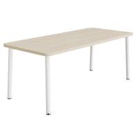 Bord Add 590, 1800x800 mm h&oslash;jde 720 mm med hvidpigmenteret eg, hvidt stel