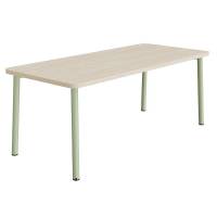 Bord Add 590, 1800x800 mm h&oslash;jde 720 mm med hvidpigmenteret eg, gr&oslash;nt stel