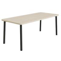 Bord Add 590, 1800x800 mm h&oslash;jde 720 mm med hvidpigmenteret eg, sortoliven stel