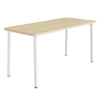 Bord Add 590, 1800x800 mm højde 900 mm med birk laminat, hvidt stel