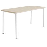 Bord Add 590, 1800x800 mm højde 900 mm med lydabsorberende hvidpigmenteret eg, hvidt stel