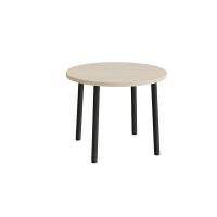 Bord Add 590, &Oslash;900 mm, h&oslash;jde 720 mm, hvidpigmenteret eg laminat p&aring; sortoliven stel