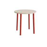 Bord Add 590, &Oslash;900 mm, h&oslash;jde 900 mm, hvidpigmenteret eg laminat p&aring; r&oslash;dt stel