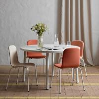 Bord Add 590, Ø1200 mm, højde 720 mm, birk laminat på alu stel