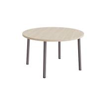 Bord Add 590, &Oslash;1200 mm, h&oslash;jde 720 mm, hvidpigmenteret eg laminat p&aring; gr&aring;t stel