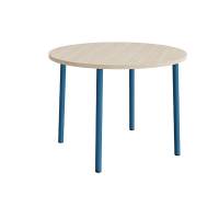 Bord Add 590, &Oslash;1200 mm, h&oslash;jde 900 mm, hvidpigmenteret eg laminat p&aring; bl&aring;t stel