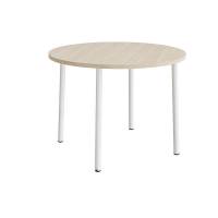 Bord Add 590, &Oslash;1200 mm, h&oslash;jde 900 mm, hvidpigmenteret eg laminat p&aring; hvidt stel