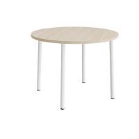 Bord Add 590, &Oslash;1200 mm, h&oslash;jde 900 mm, hvidpigmenteret eg laminat p&aring; hvidt stel