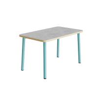 Bord Add 590, 1200x700 mm højde 720 mm med lys grå linoleum, turkis stel