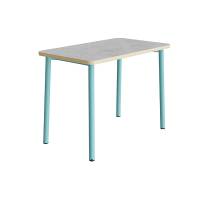 Bord Add 590, 1200x700 mm højde 900 mm med lys grå linoleum, turkis stel