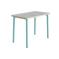 Bord Add 590, 1200x700 mm h&oslash;jde 900 mm med lys gr&aring; linoleum, turkis stel