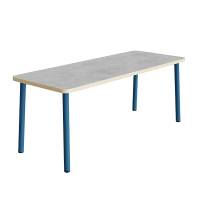 Bord Add 590, 1400x700 mm h&oslash;jde 900 mm med lys gr&aring; linoleum, bl&aring;t stel