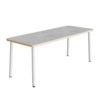 Bord Add 590, 1400x700 mm h&oslash;jde 900 mm med lys gr&aring; linoleum, hvidt stel