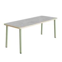 Bord Add 590, 1400x700 mm h&oslash;jde 900 mm med lys gr&aring; linoleum, gr&oslash;nt stel