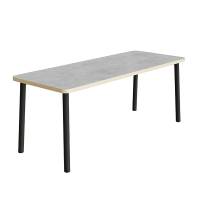 Bord Add 590, 1400x700 mm h&oslash;jde 900 mm med lys gr&aring; linoleum, sortoliven stel