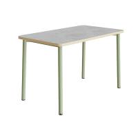 Bord Add 590, 1800x800 mm højde 720 mm med lys grå linoleum, grønt stel