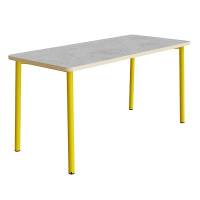 Bord Add 590, 1800x800 mm h&oslash;jde 900 mm med lys gr&aring; linoleum, gult stel