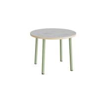 Bord Add 590, &Oslash;900 mm, h&oslash;jde 720 mm, lys gr&aring; linoleum p&aring; gr&oslash;nt stel